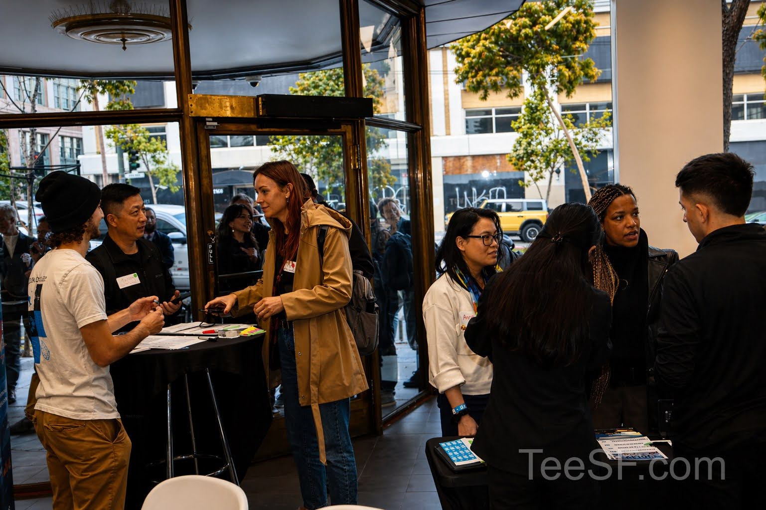 A photo from a pitch night event at Tesla in San Francisco.